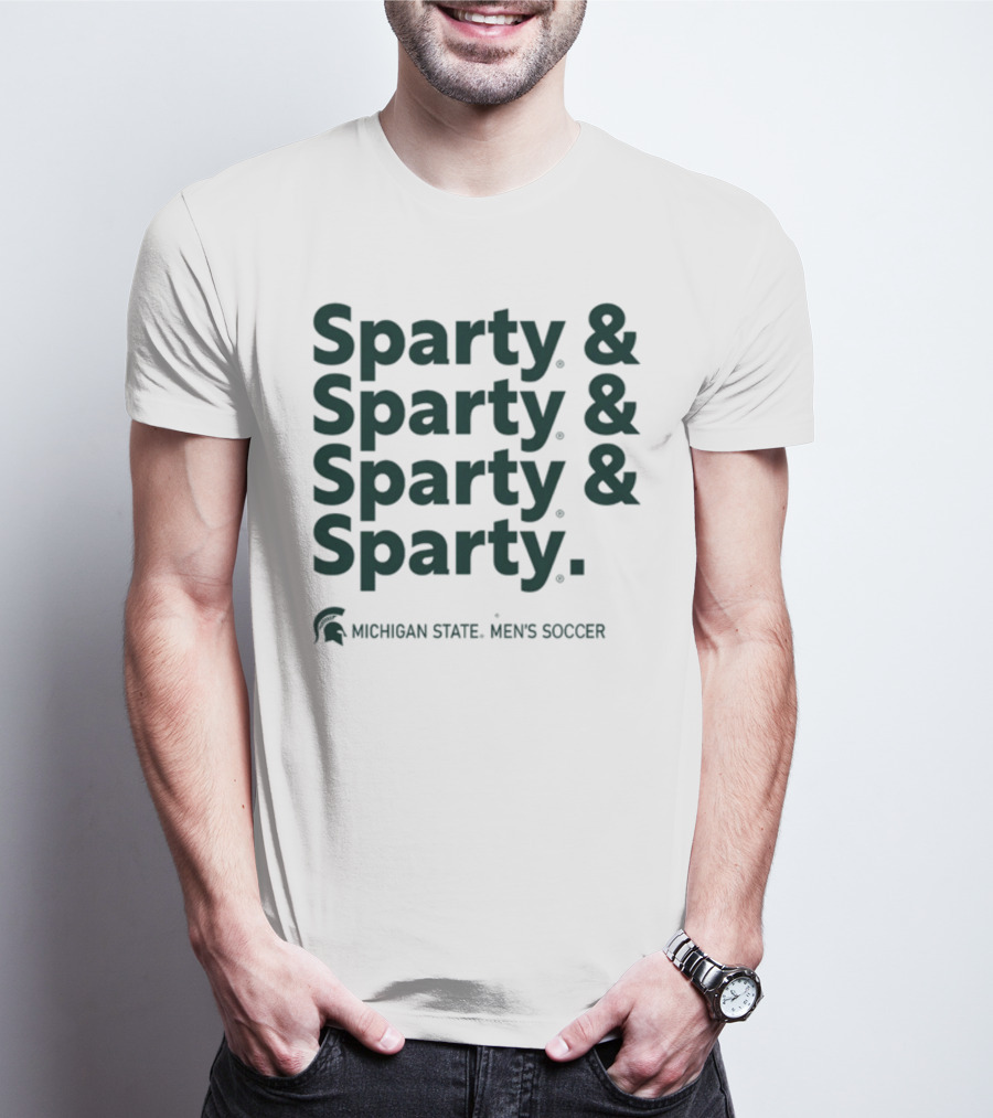 Sparty And Sparty And Sparty And Sparty Michigan State Men's Soccer T-Shirt