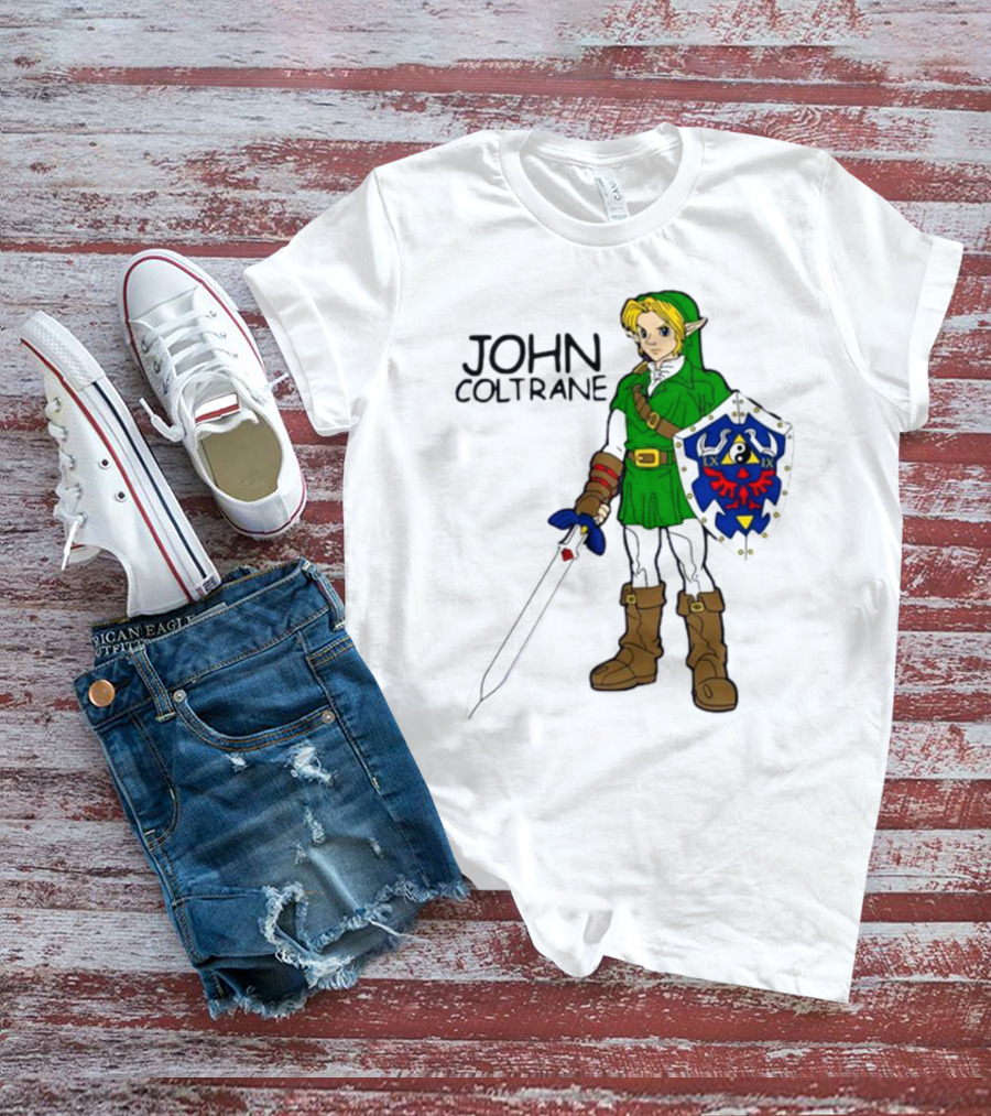 JOHN COLTRANE Lxix Apparel Zelda Inspired Character With Sword And Shield T-Shirt