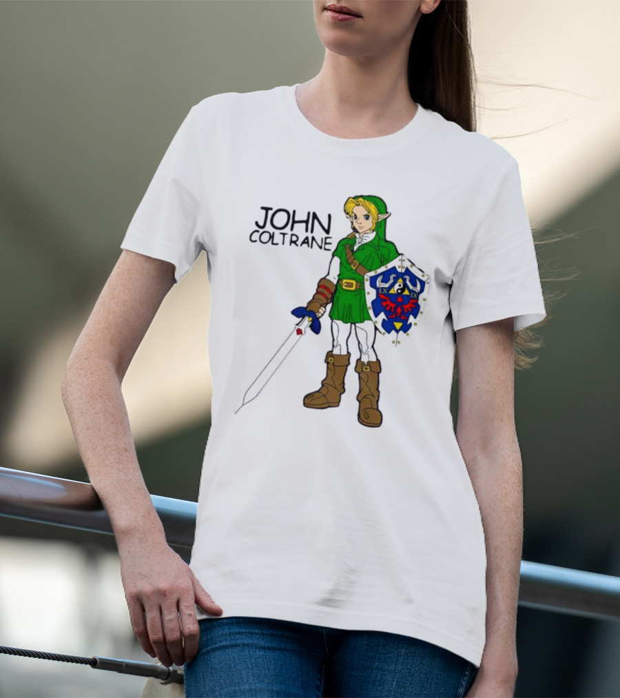 JOHN COLTRANE Lxix Apparel Zelda Inspired Character With Sword And Shield T-Shirt
