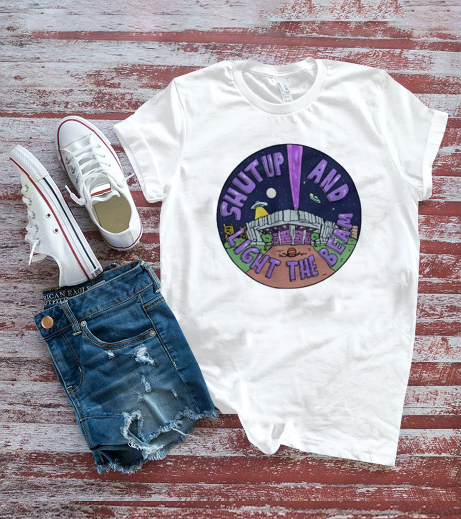 Deuce Mo Sacramento Shut Up And Light The Beam Stadium Night Scene T-Shirt