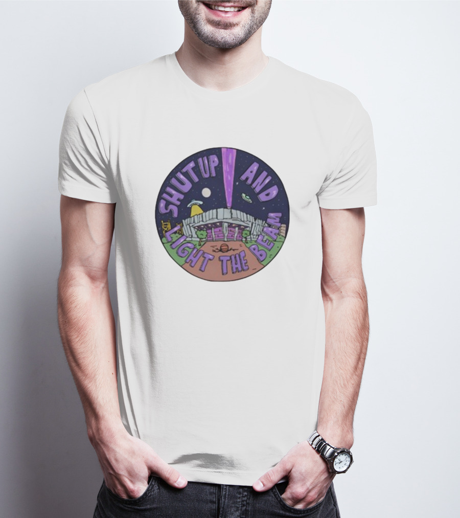 Deuce Mo Sacramento Shut Up And Light The Beam Stadium Night Scene T-Shirt