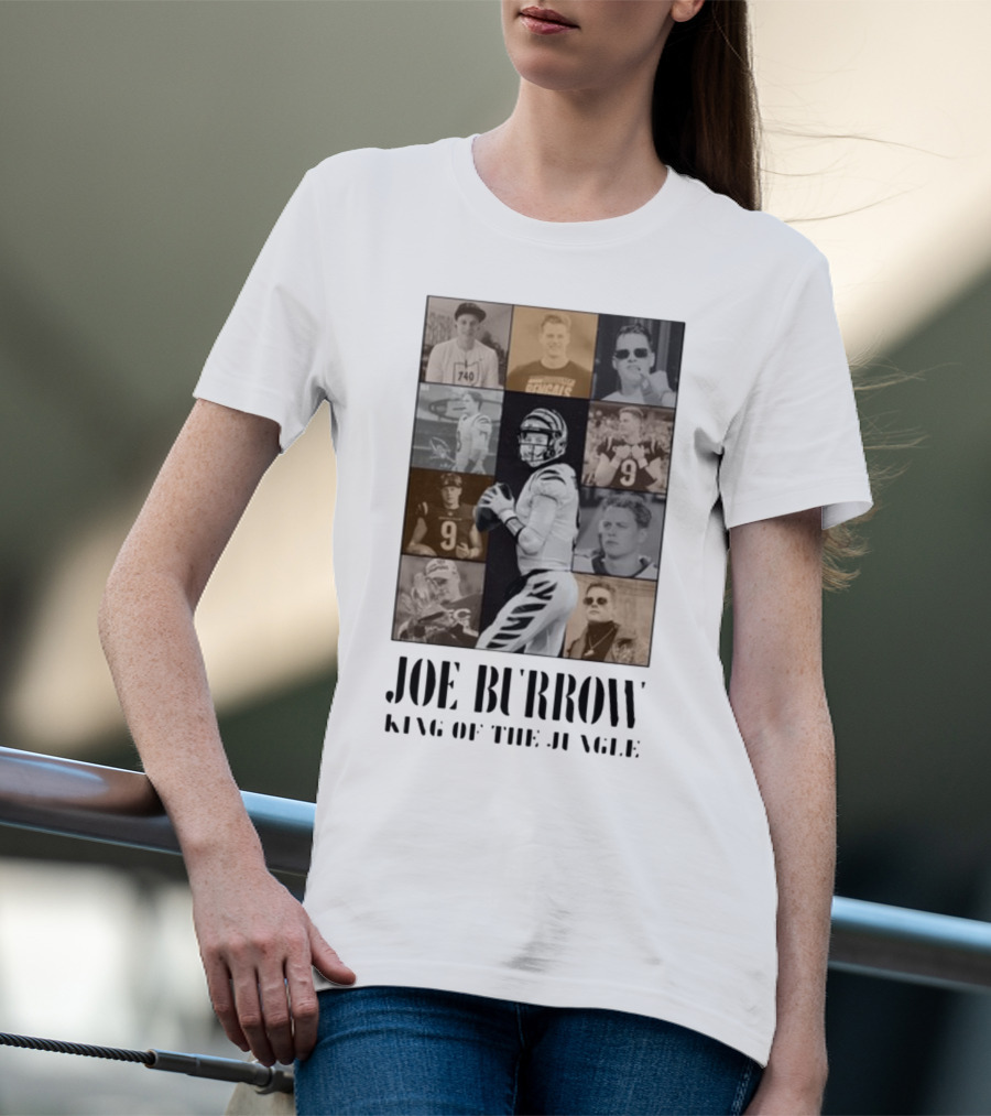 Joe Burrow King Of The Jungle Bengals Tribute Montage T-Shirt