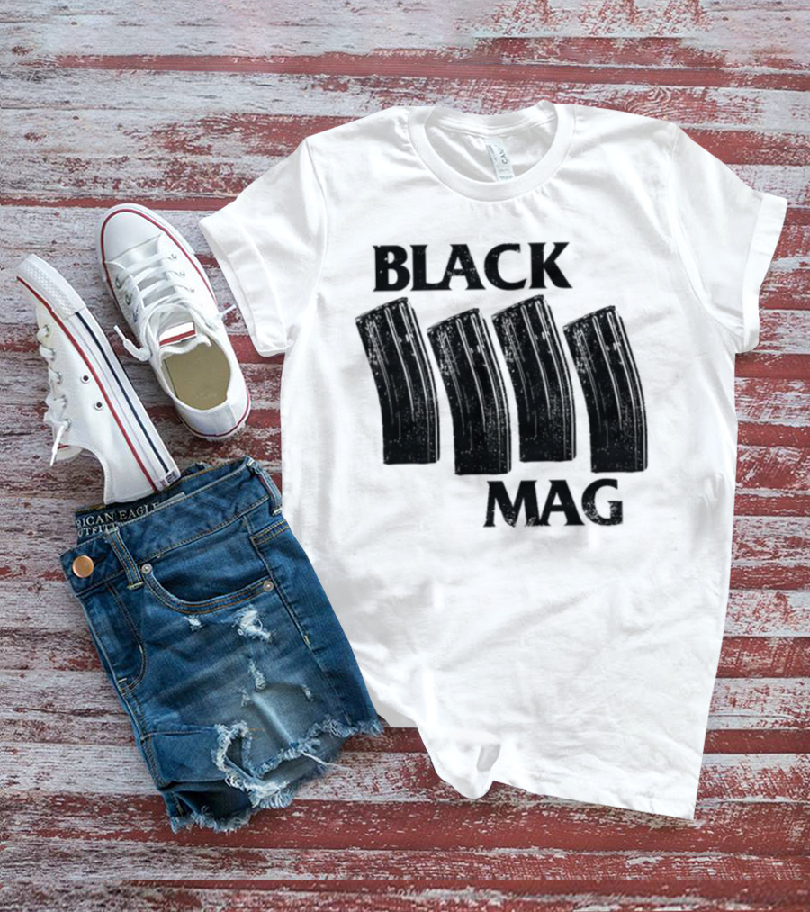 Black Mag Donut Operator Four Magazines T-Shirt