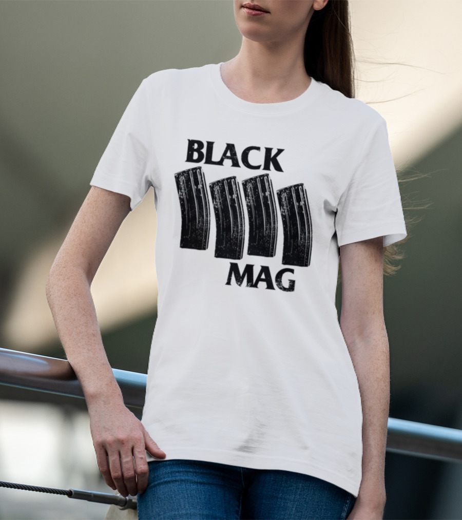 Black Mag Donut Operator Four Magazines T-Shirt