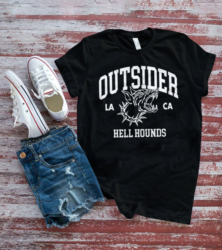 Outsider Hell Hounds LA CA Fierce Canine Emblem T-Shirt