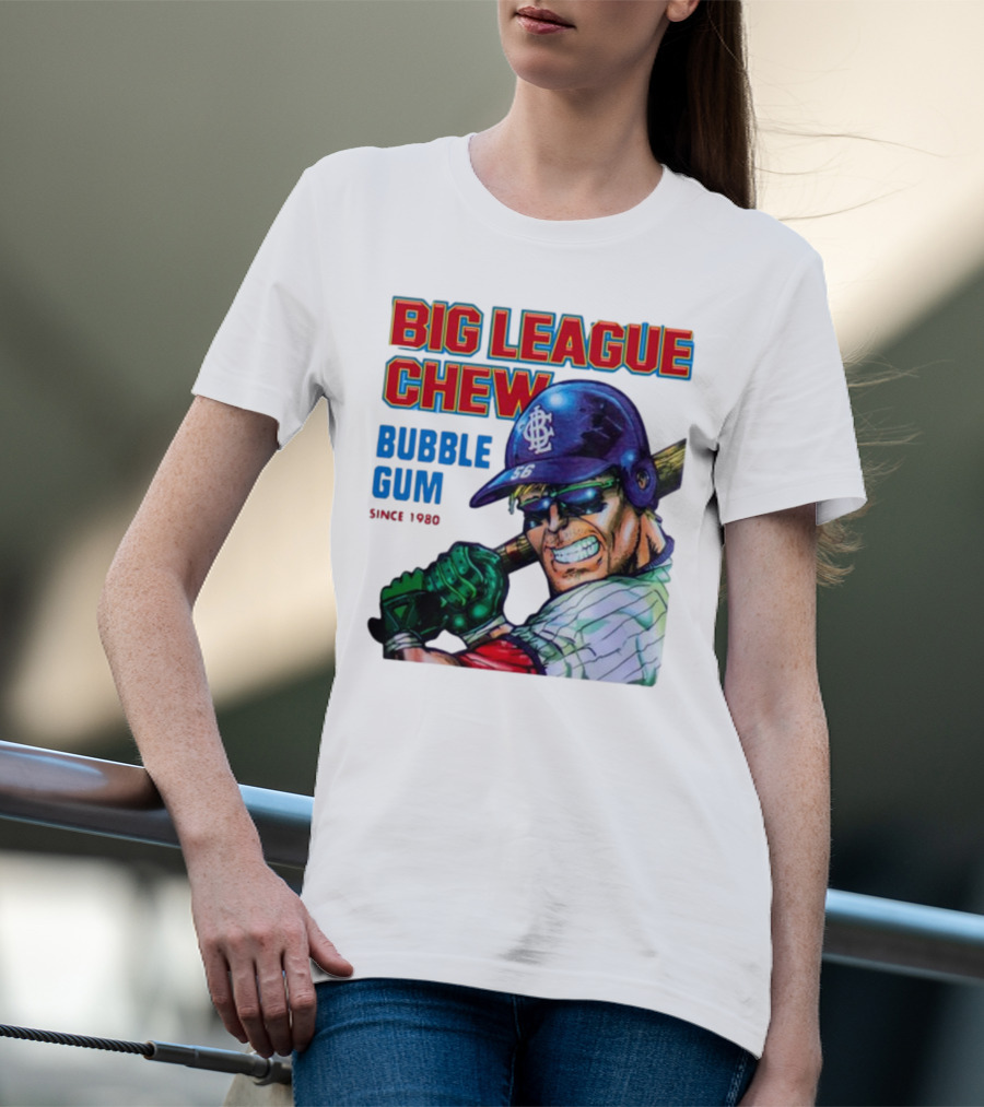 Big League Chew Bubble Gum Since 1980 Baseball Player T-Shirt