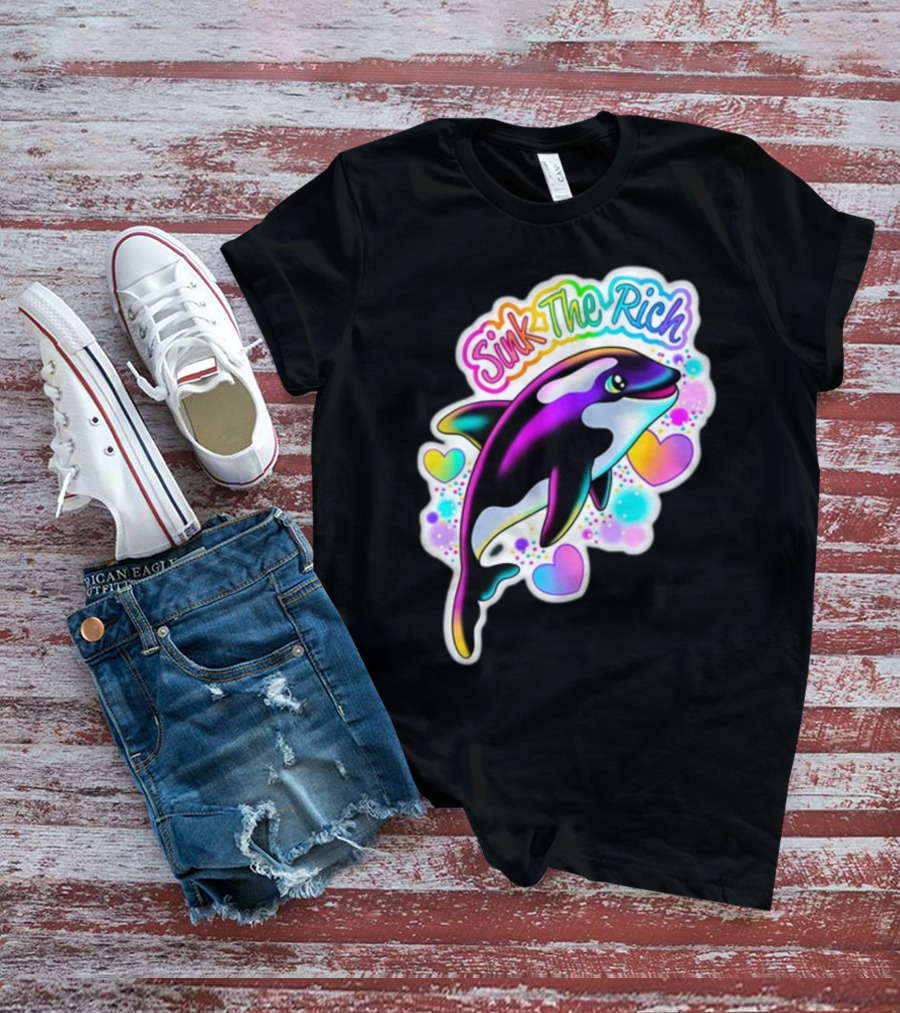 Sink The Rich Theartsyalien Bigcartel Colorful Orca Hearts T-Shirt