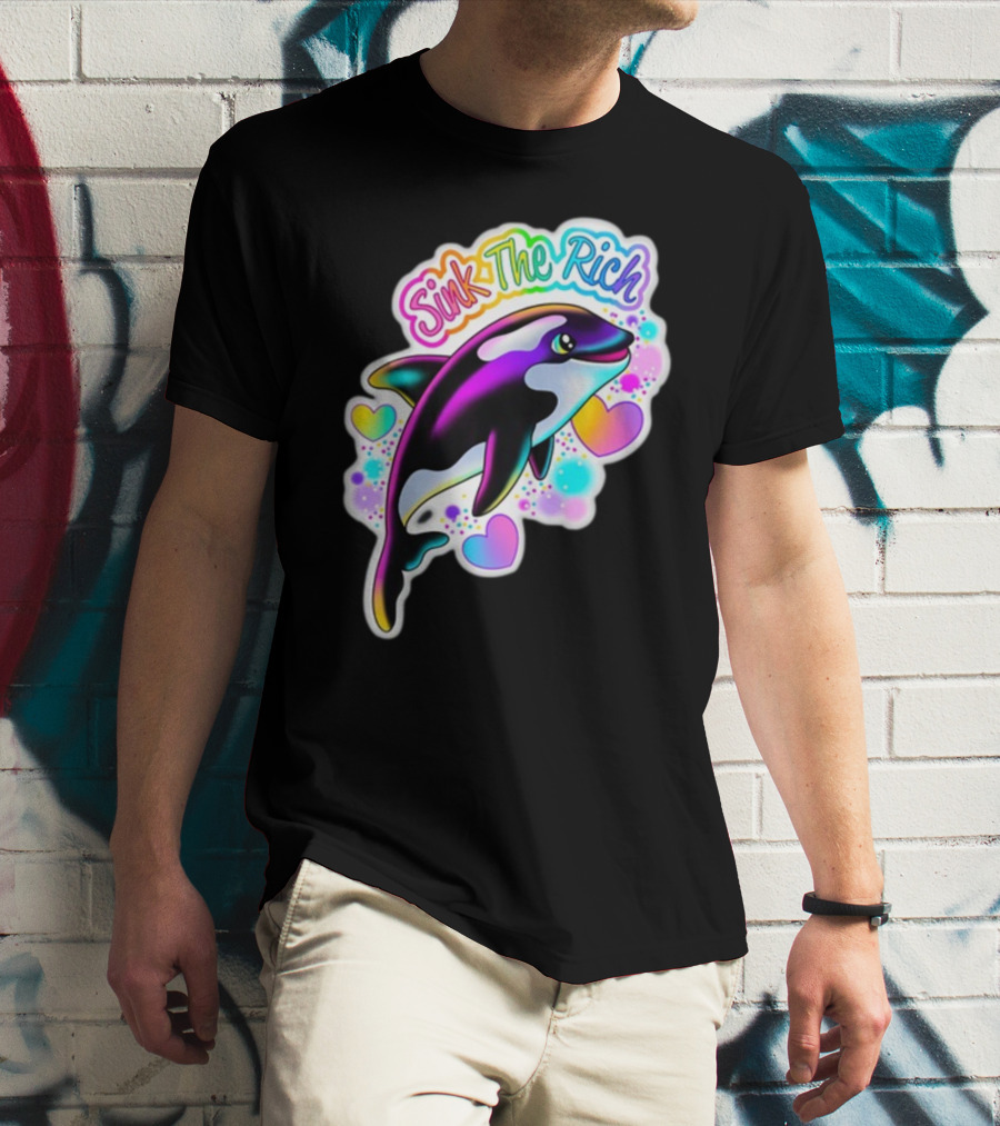 Sink The Rich Theartsyalien Bigcartel Colorful Orca Hearts T-Shirt
