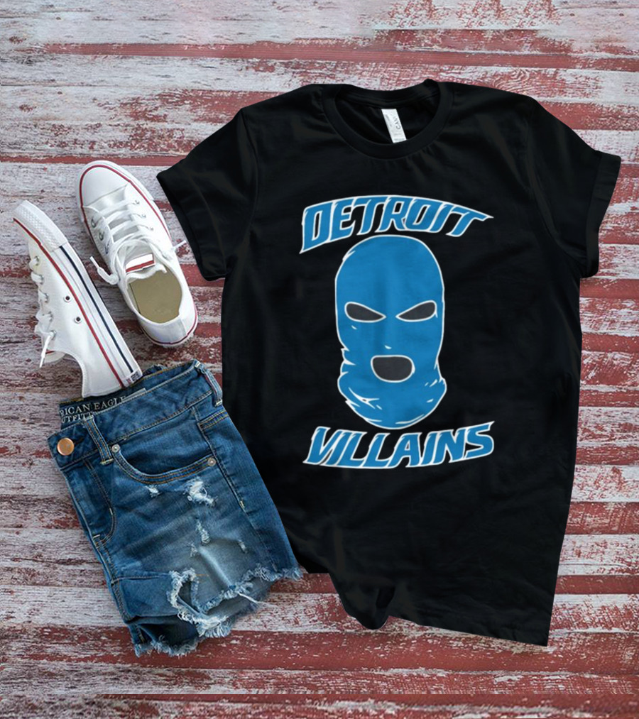 Detroit Villains Blue Mask T-Shirt