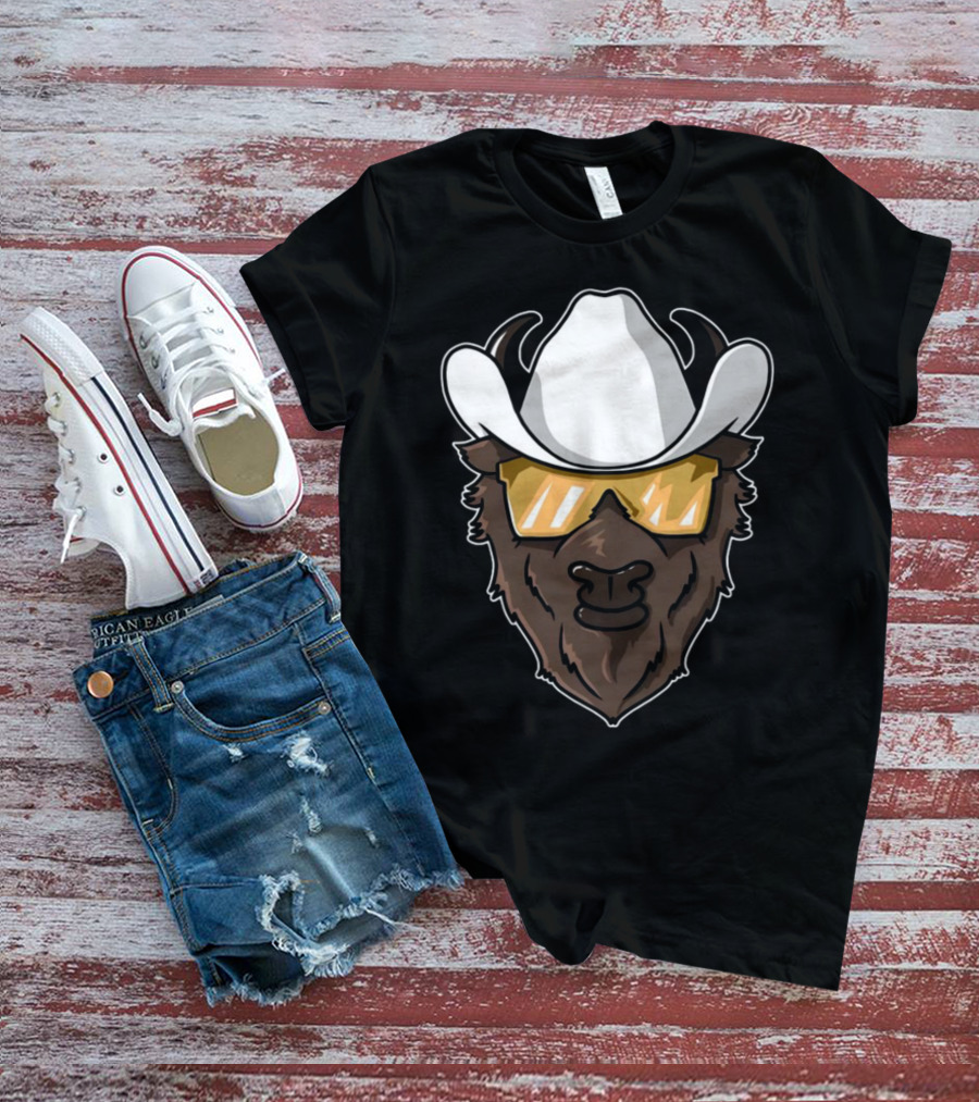 Colorado Buffalo Cowboy Hat And Sunglasses T-Shirt