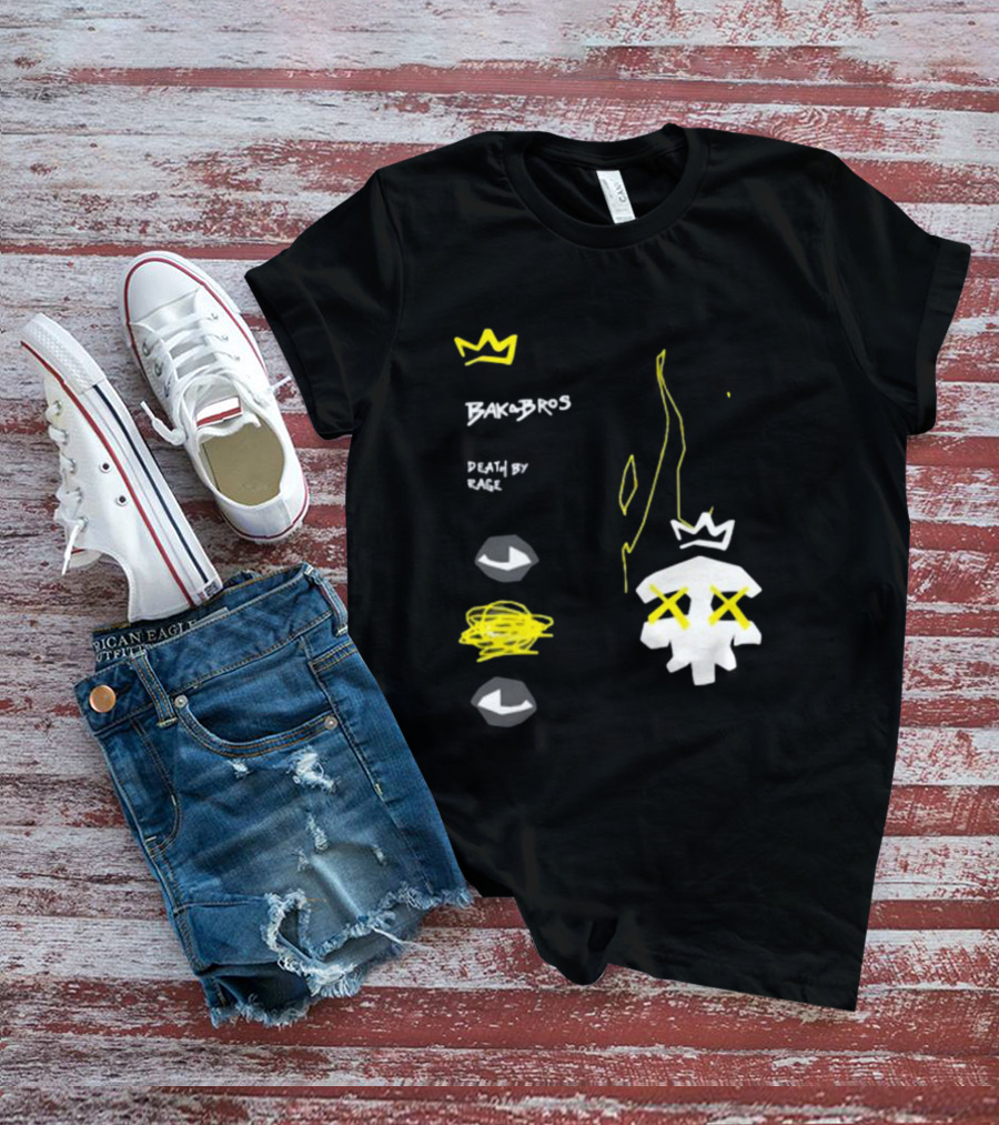 Baka Bros Death By Rage Family Crown Skull T-Shirt