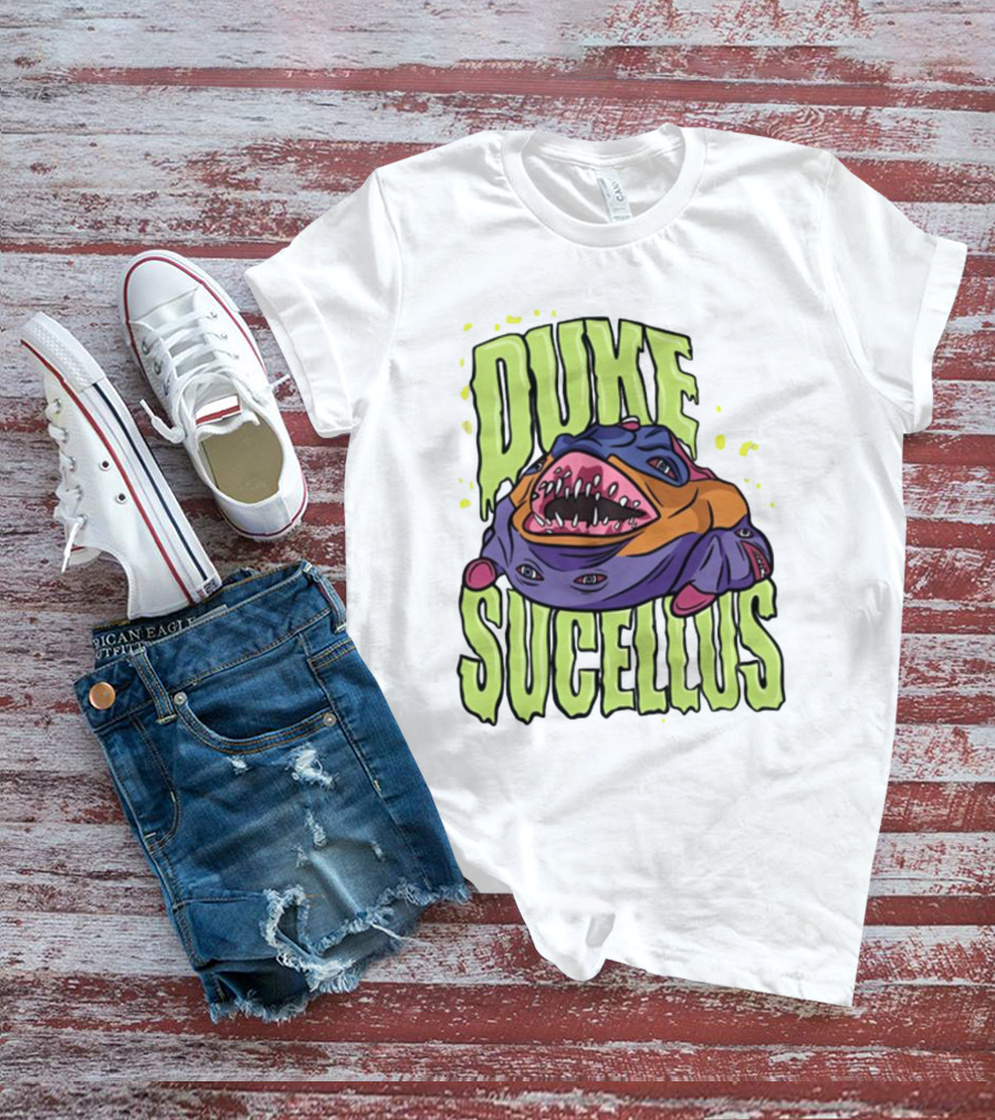 Duke Sucellus Multicolored Creature With Sharp Teeth T-Shirt