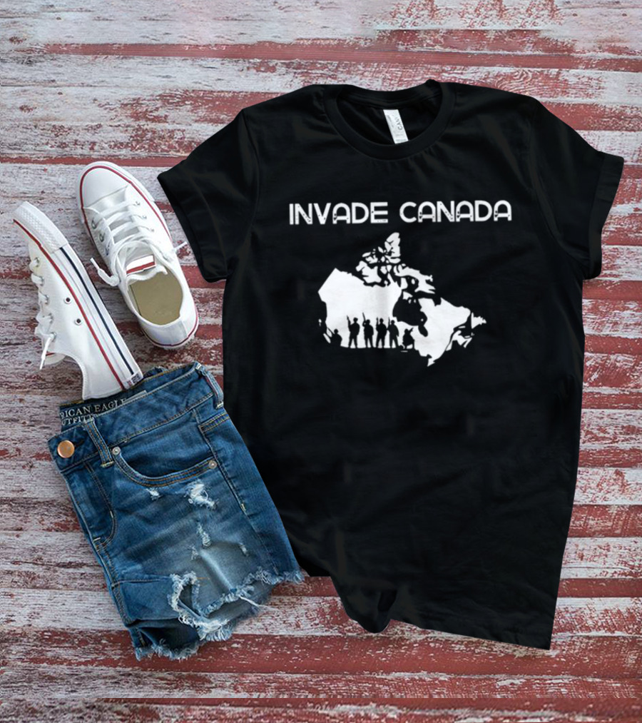 INV4DE CANADA Silhouette Map Parody With Figures T-Shirt