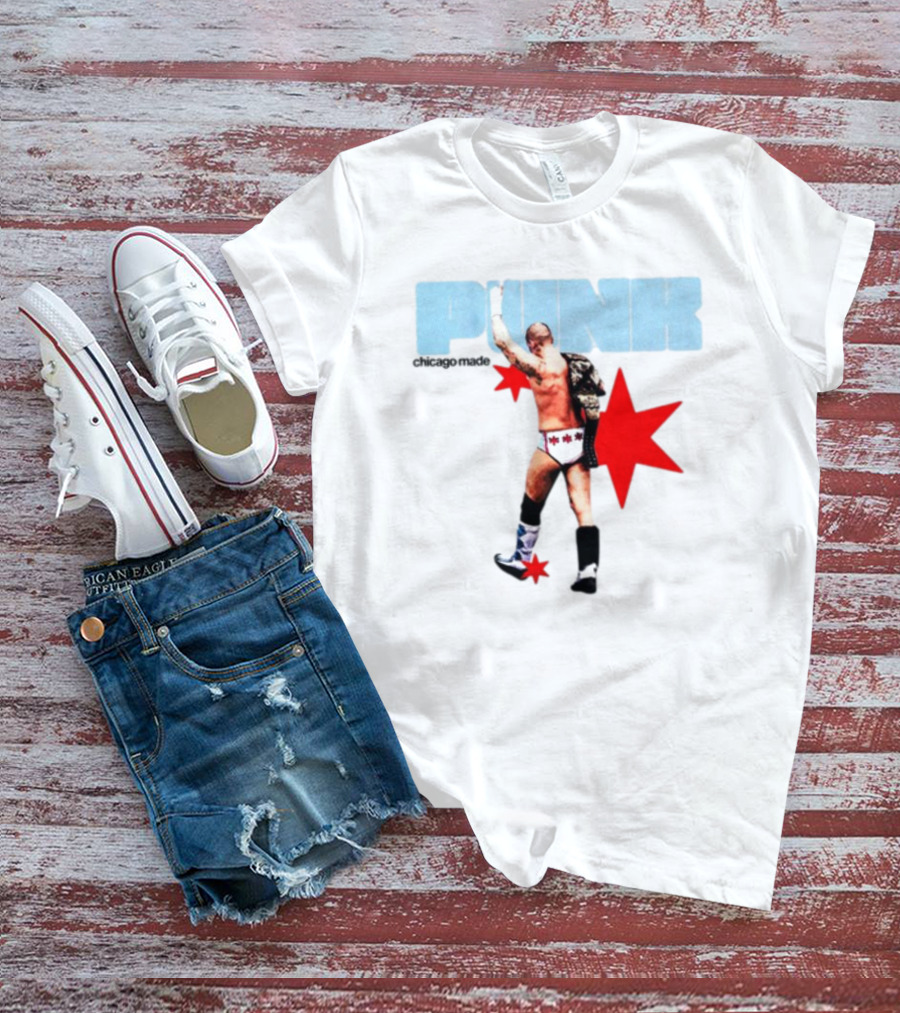 Punk Chicago Made Wrestler With Stars And Backpack T-Shirt