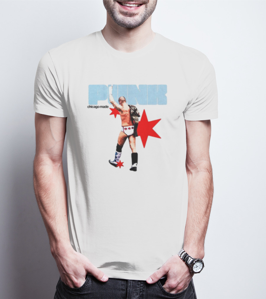 Punk Chicago Made Wrestler With Stars And Backpack T-Shirt