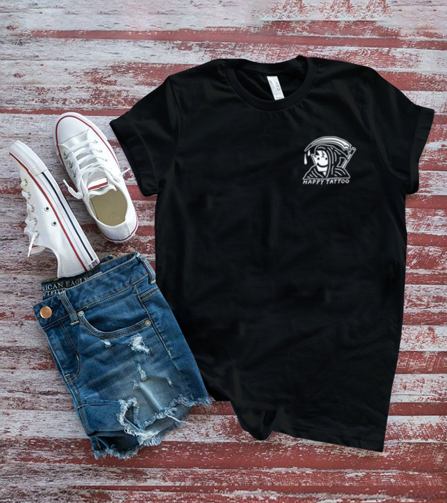 Heavyslime Happy Tattoo Grim Reaper Dripping Stylized T-Shirt