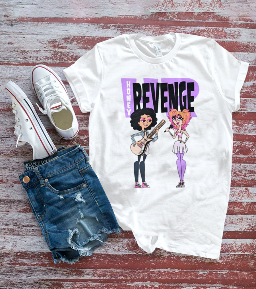 Honey Revenge Characters With Guitar And Microphone Lavender Dust T-Shirt