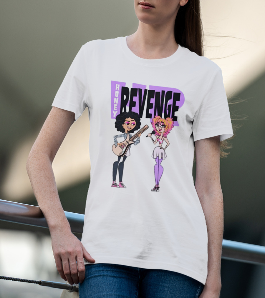 Honey Revenge Characters With Guitar And Microphone Lavender Dust T-Shirt