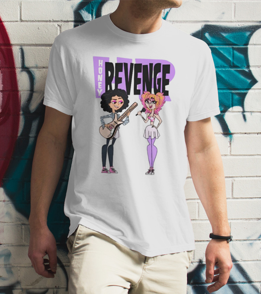 Honey Revenge Characters With Guitar And Microphone Lavender Dust T-Shirt