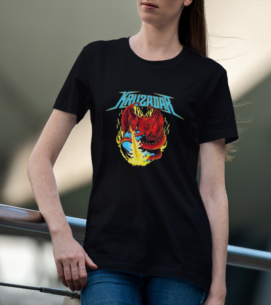 Kruzadar Dragon Flame Burst Bandshirt T-Shirt