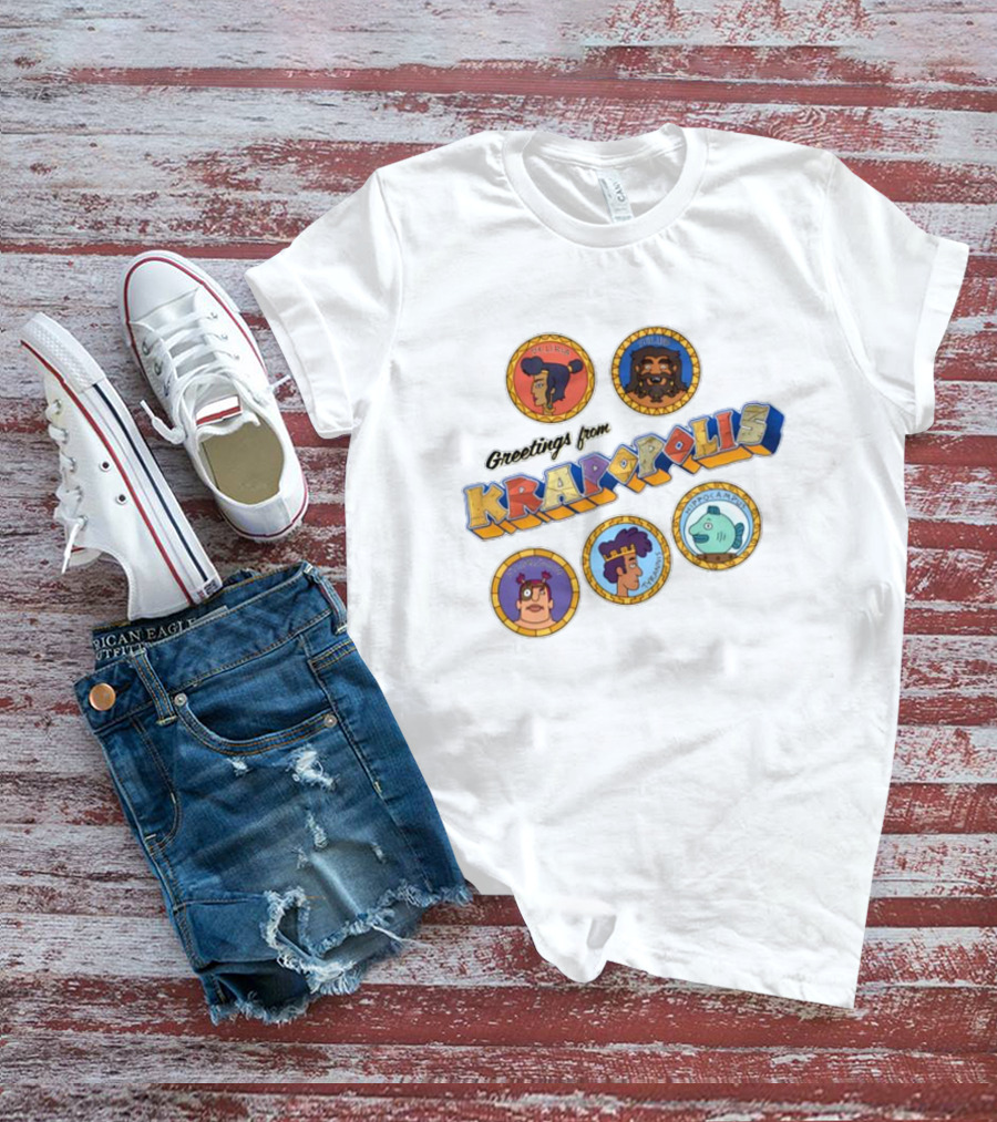 Greetings From Krapopolis Characters Stamps Krapopolis Fox Animated Series T-Shirt