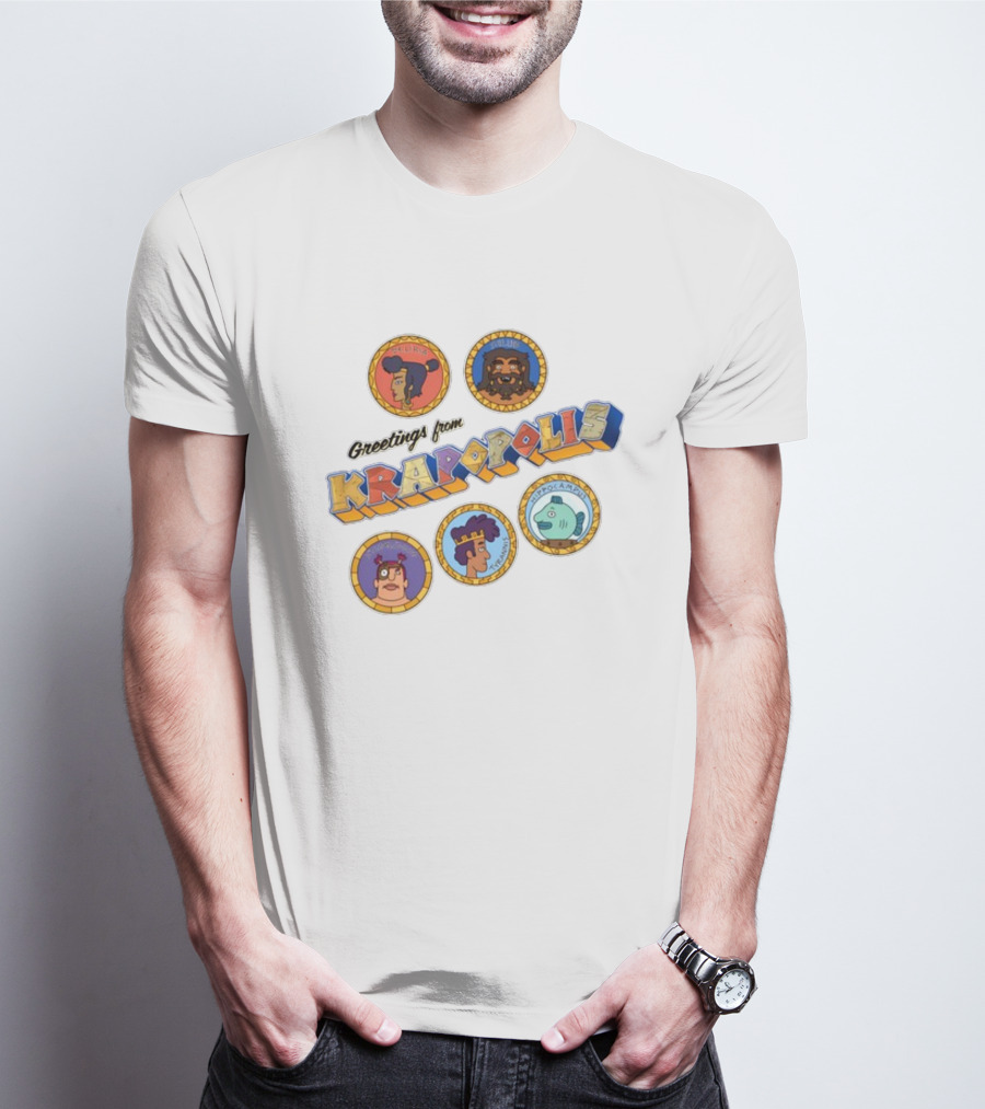 Greetings From Krapopolis Characters Stamps Krapopolis Fox Animated Series T-Shirt