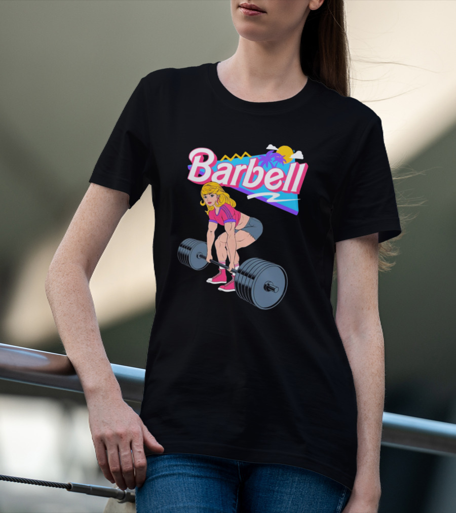 Raskolapparel Barbell Barbie Retro Workout Vibes T-Shirt