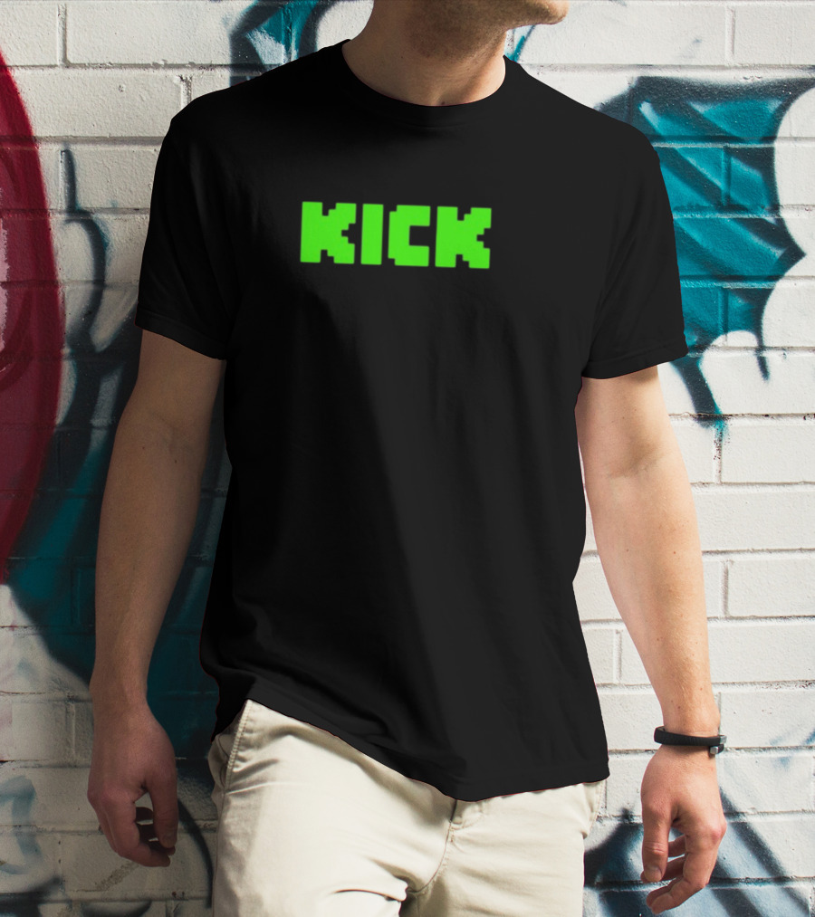 Jackowacko Kick Green Retro Pixel T-Shirt