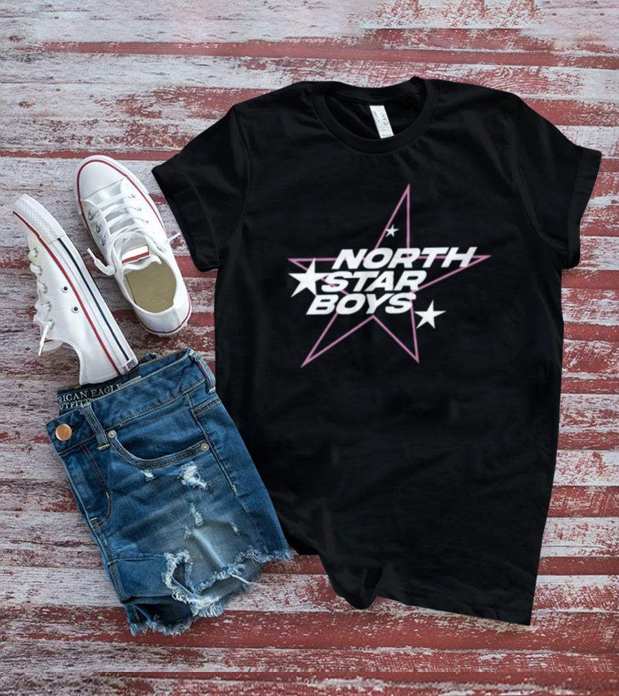 North Star Boys Pink And White Star T-Shirt
