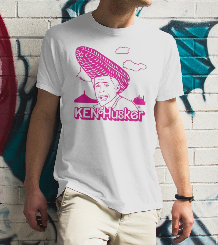 Ken Husker Corn Hat City Skyline T-Shirt