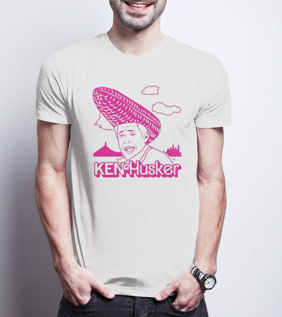 Ken Husker Corn Hat City Skyline T-Shirt