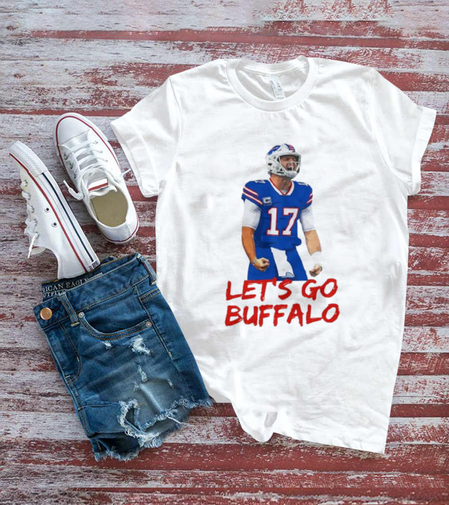 VictoryShirtsStore Josh Allen 17 Let's Go Buffalo Football Player T-Shirt
