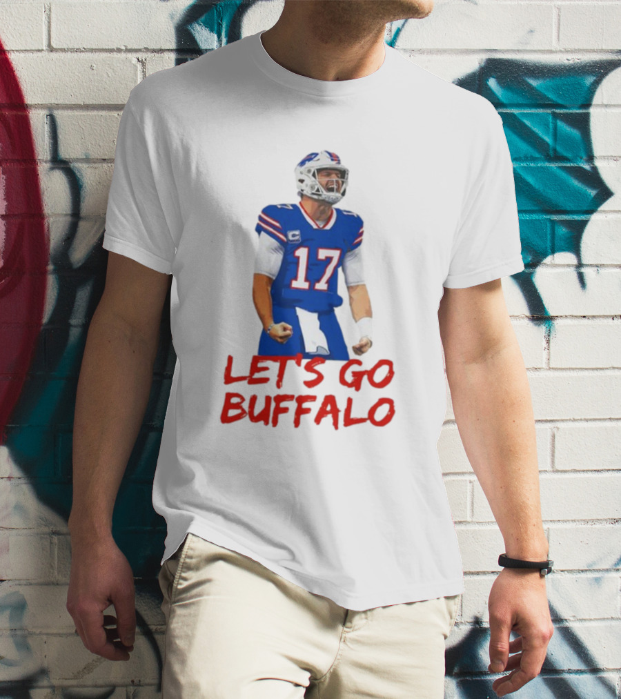 VictoryShirtsStore Josh Allen 17 Let's Go Buffalo Football Player T-Shirt