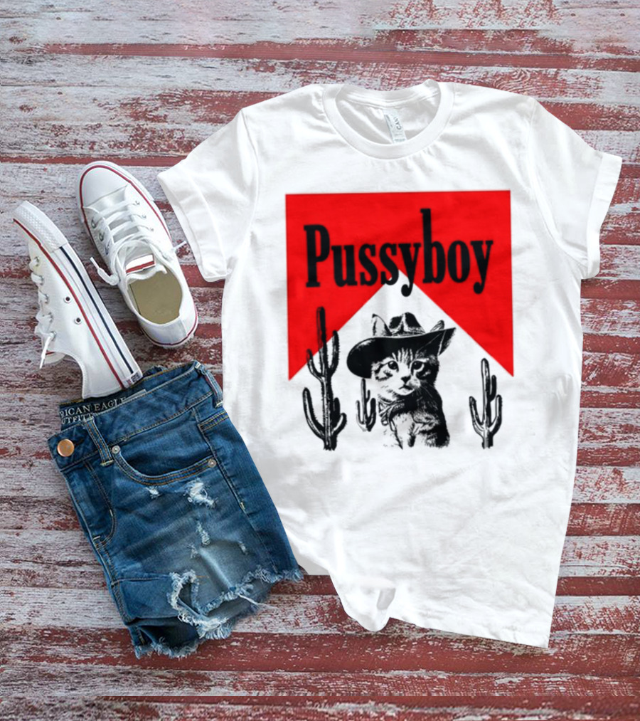 Pussyboy Cat Cactus Cowboy Hat Ezra Miche T-Shirt