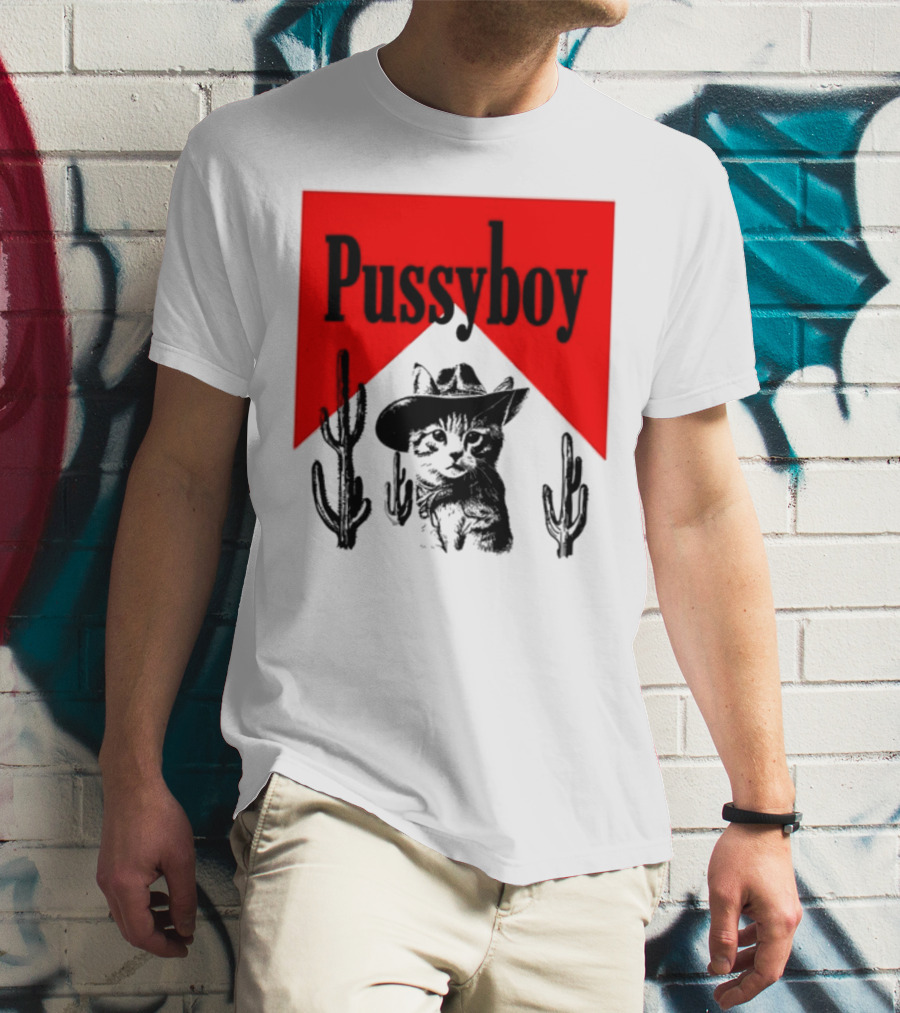 Pussyboy Cat Cactus Cowboy Hat Ezra Miche T-Shirt