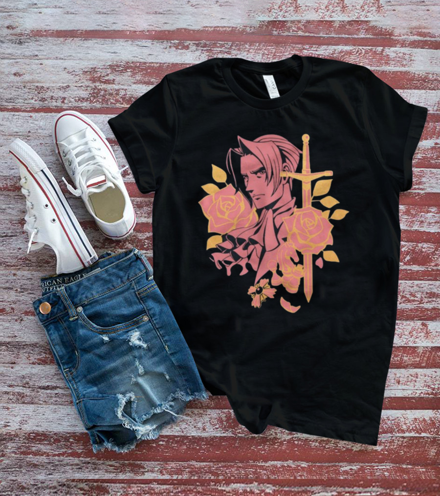 Fangamer King Of Prosecutors Miles Edgeworth Roses Sword Medallion T-Shirt