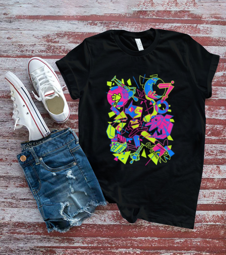 What's The Data Neon Abstract Shapes And Lines T-Shirt