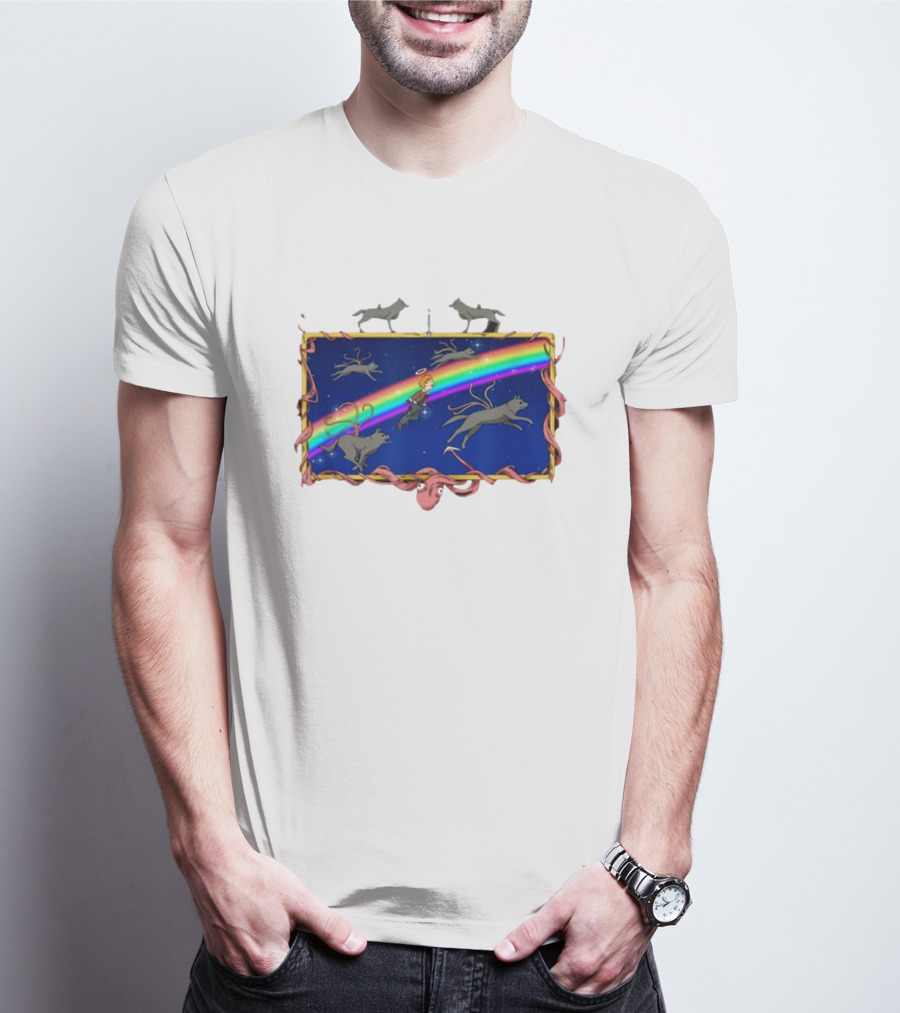Capcom Resident Evil 4 The Masterpiece Theater I'm Tired Rainbow Flying Dogs T-Shirt