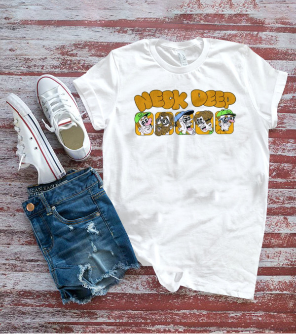 Neck Deep Cartoon Band Character Faces T-Shirt