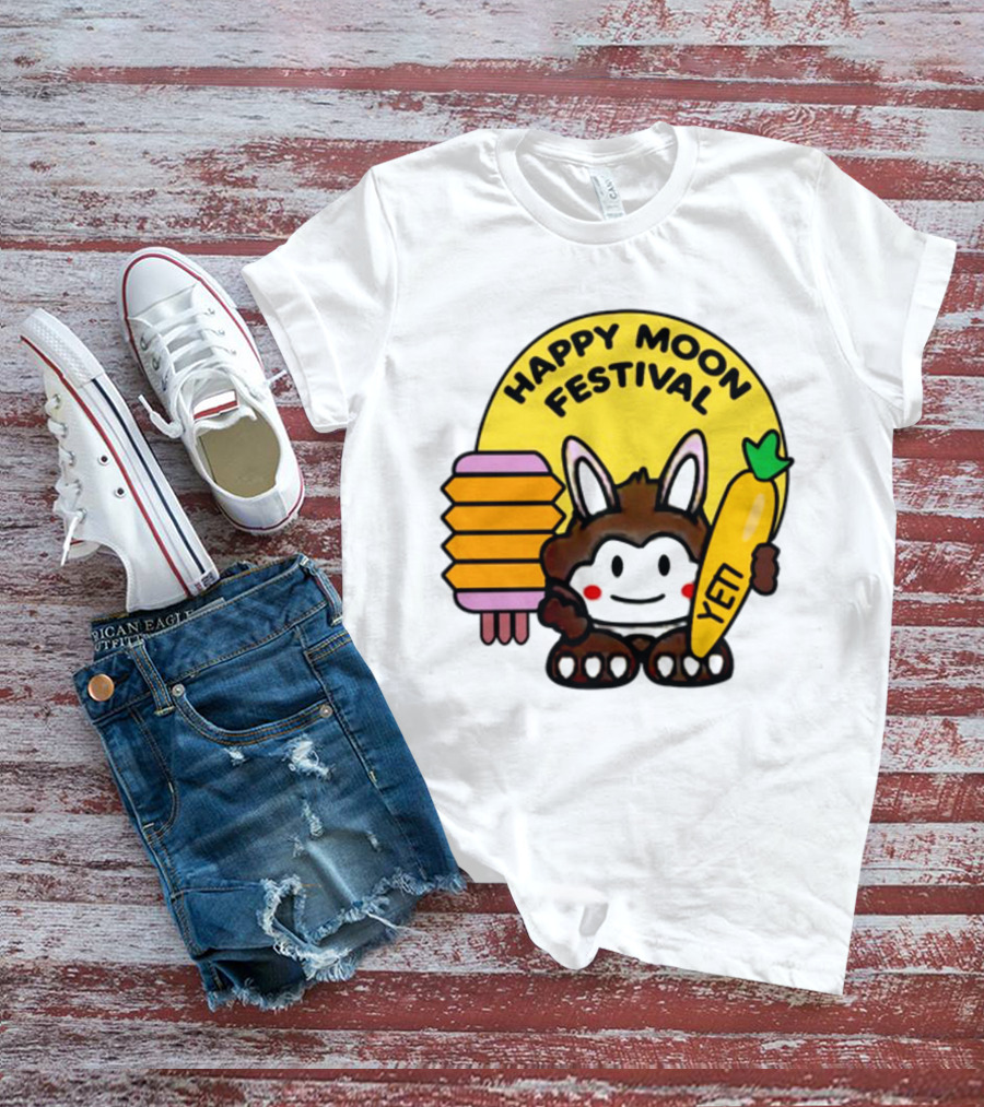 Rockstar Games Happy Moon Festival Yeti Lantern Rabbit T-Shirt