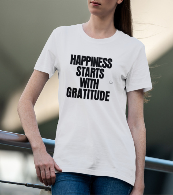 Mahoganymommies Happiness Starts With Gratitude T-Shirt