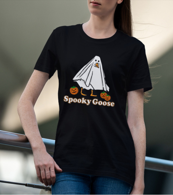 Spooky Goose Pumpkin Ghost Costume Halloween T-Shirt