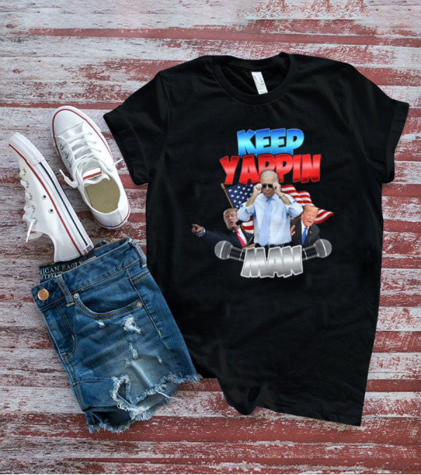 Keep Yappin Man American Flag Microphone Design By Designedbytheboys T-Shirt
