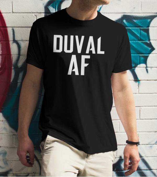 DUVAL AF Black White Bold Letters T-Shirt
