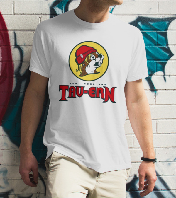 New Brookland Tavern Buc-Ees Nbt Logo With Red Hat Mascot T-Shirt