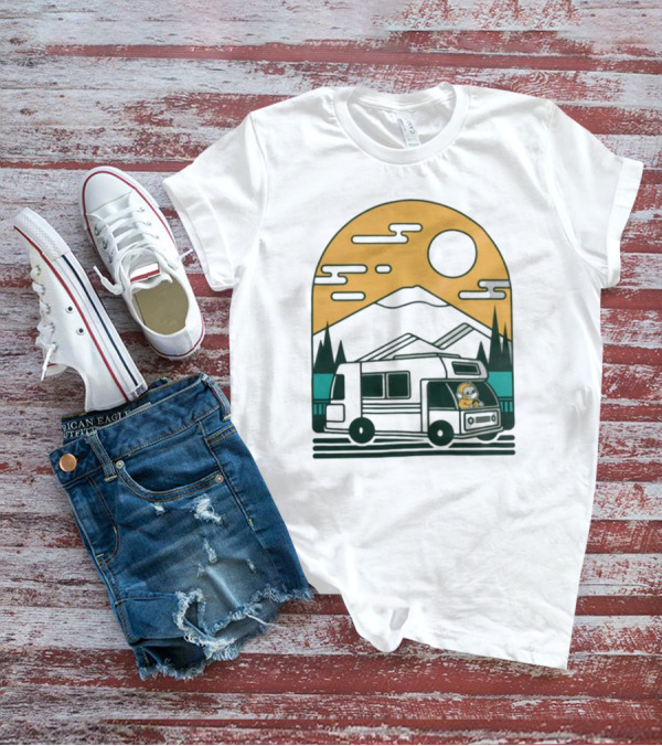 Cdawgva Road Trippin Camper Adventure Under A Mountain Sunrise T-Shirt