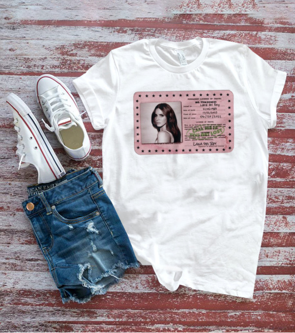Permanent License Of Travel Lana Del Rey Id Card Stars T-Shirt