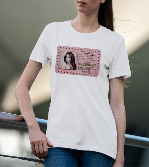 Permanent License Of Travel Lana Del Rey Id Card Stars T-Shirt