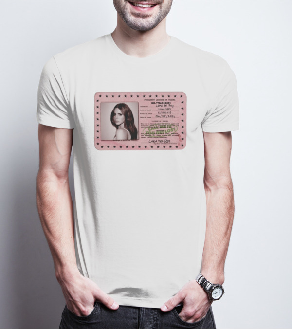 Permanent License Of Travel Lana Del Rey Id Card Stars T-Shirt