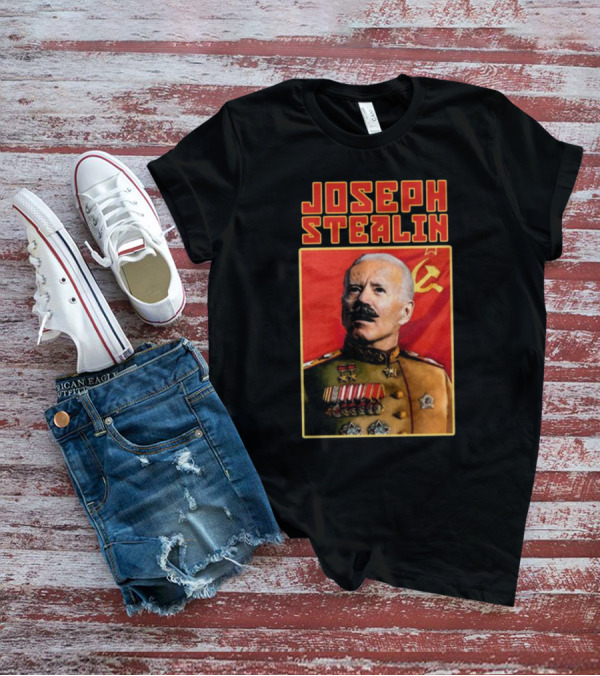 Joseph Stealin Soviet Parody Stalin Uniform Red Flag T-Shirt